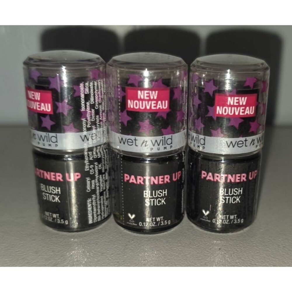 3 Wet N Wild Pump Partner Up Blush Stick 2 Healthy Glow 1 I'm Glistening NEW